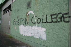 Boston College graffiti off the Falls Rd. in Belfast