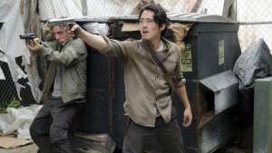 Characters Nicholas (RIP) and Glenn (???) from AMC's The Walking Dead